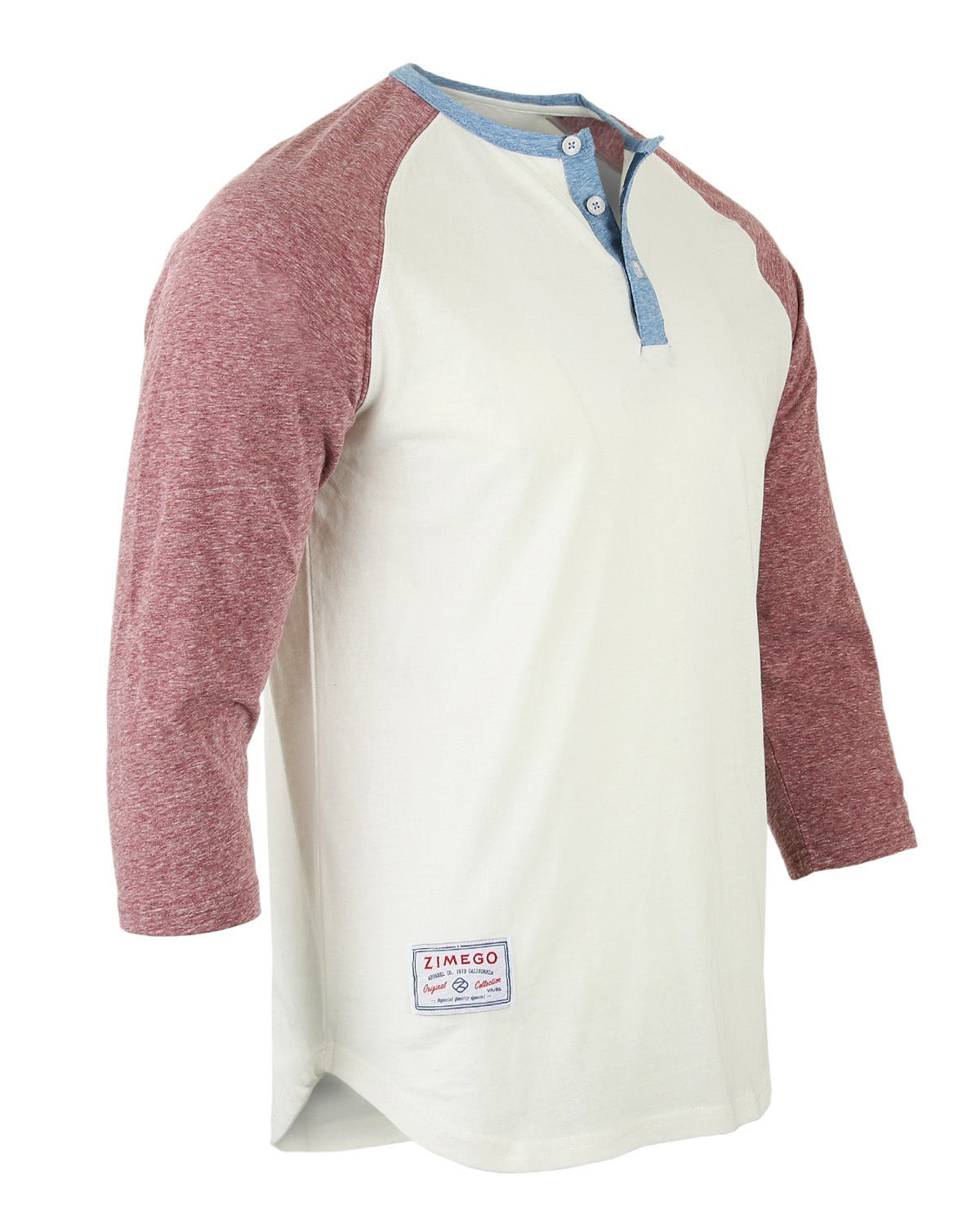 ZIMEGO Men's 3/4 Sleeve Baseball Retro Raglan Henley Shirts - Solutionist3/4 Sleeve
