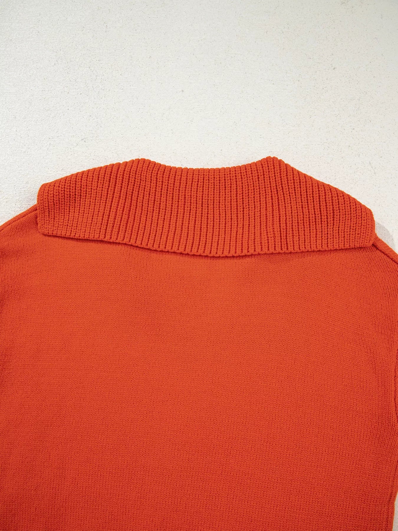 Collared V Neck Ribbed Edge Sweater - Solutionist