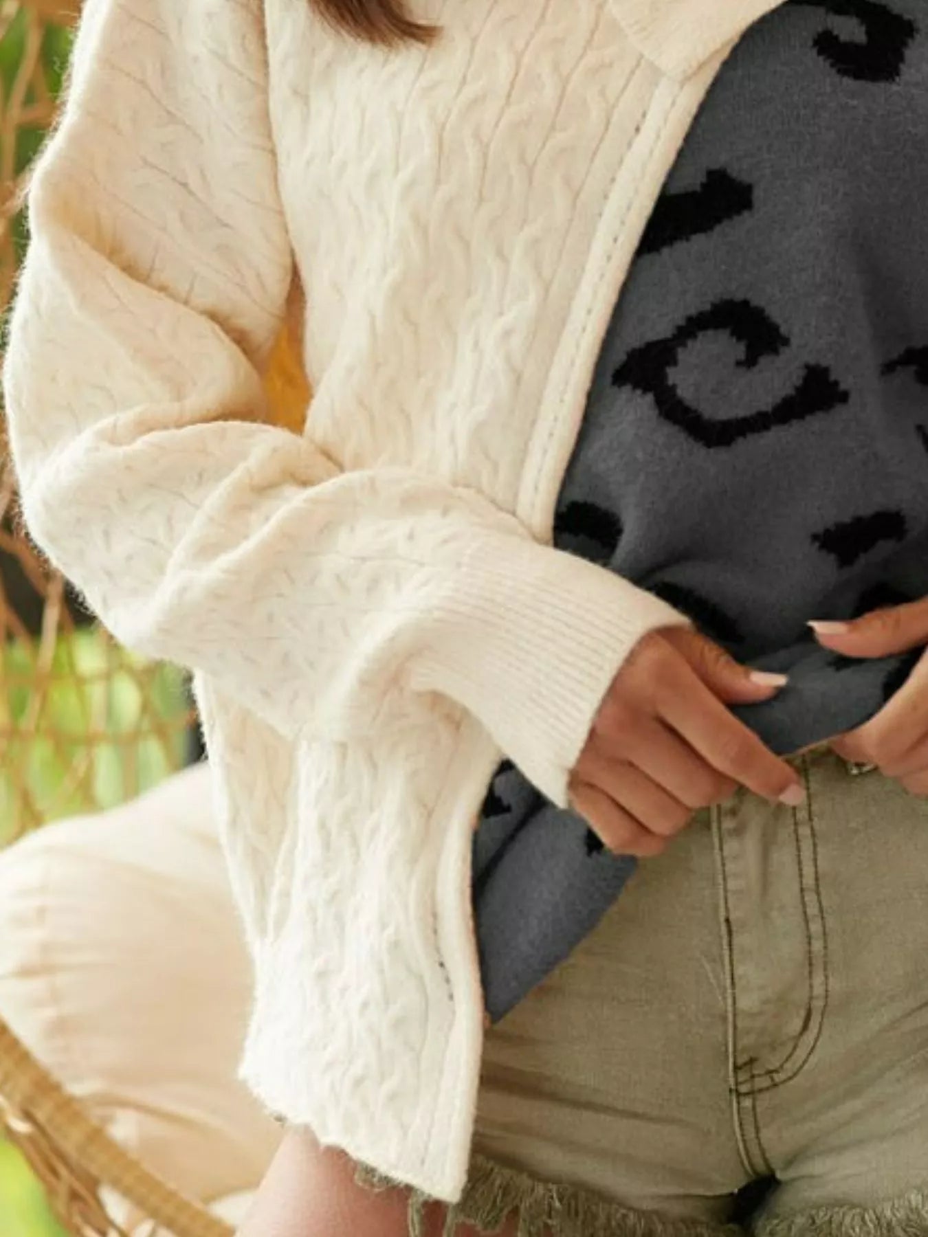 BiBi Cable - Knit Color Block One Shoulder Asymmetrical Sweater - Solutionist