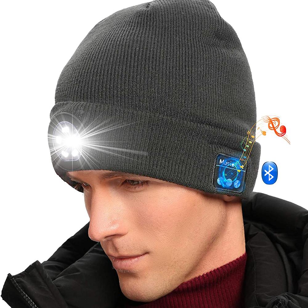 Wireless Bluetooth LED Hat with Music Speakers Light Winter Gift - Solutionists LLCSports & Outdoors