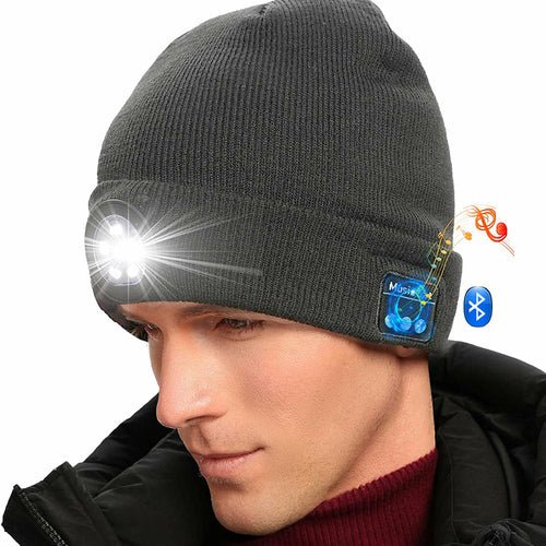 Wireless Bluetooth LED Hat with Music Speakers Light Winter Gift - Solutionists LLCSports & Outdoors