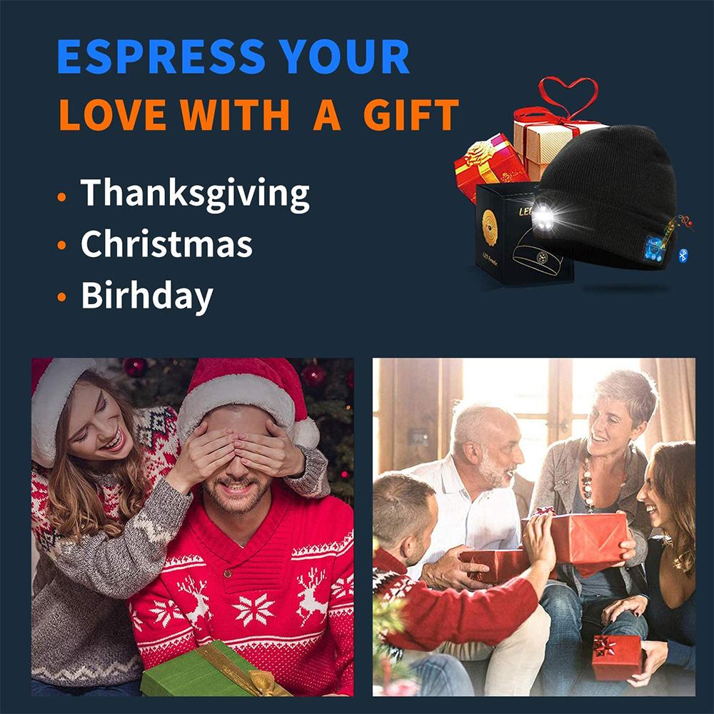Wireless Bluetooth LED Hat with Music Speakers Light Winter Gift - Solutionists LLCSports & Outdoors