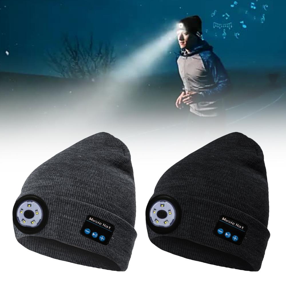 Wireless Bluetooth LED Hat with Music Speakers Light Winter Gift - Solutionists LLCSports & Outdoors