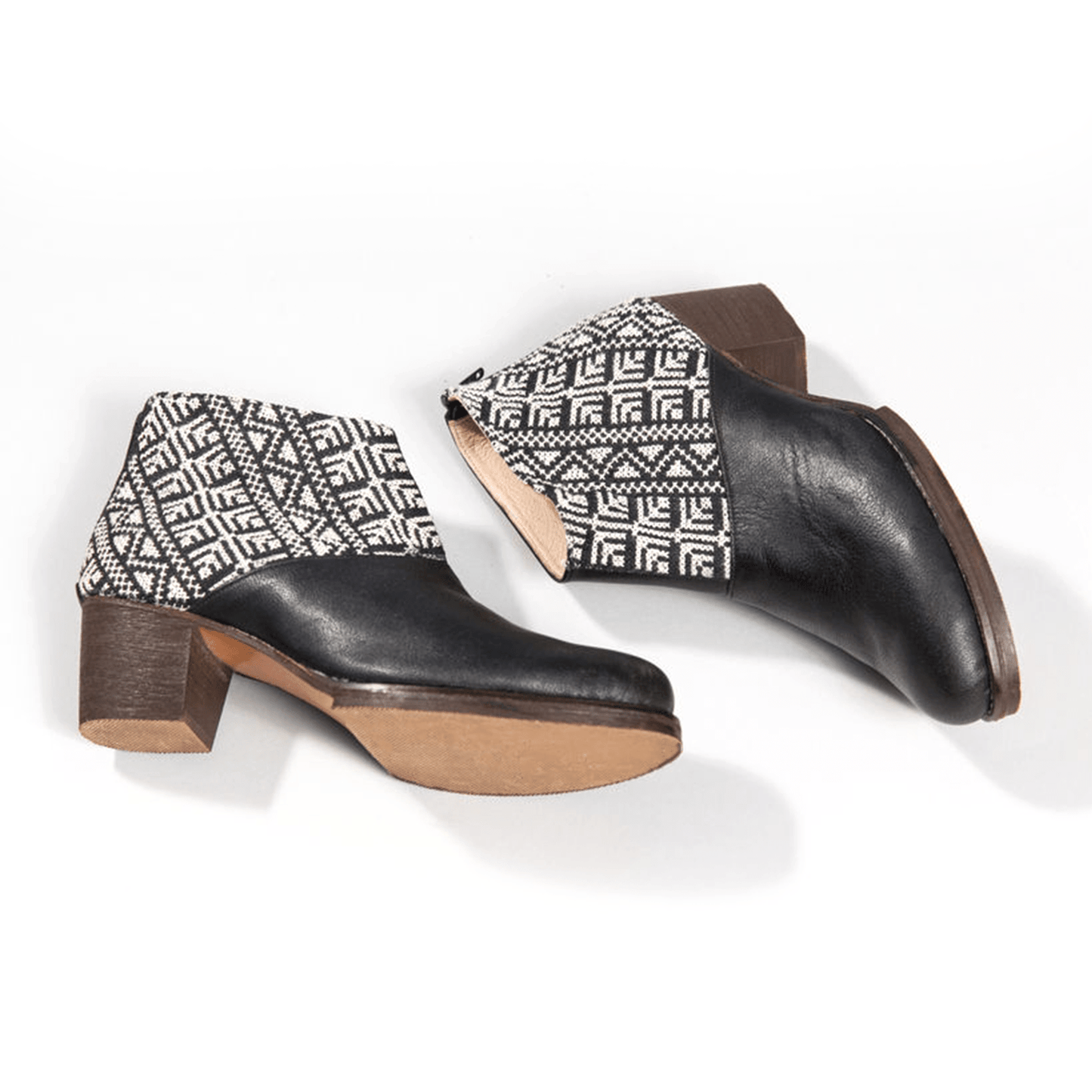 Salma Ankle Boot - Black and Ecru - Solutionist