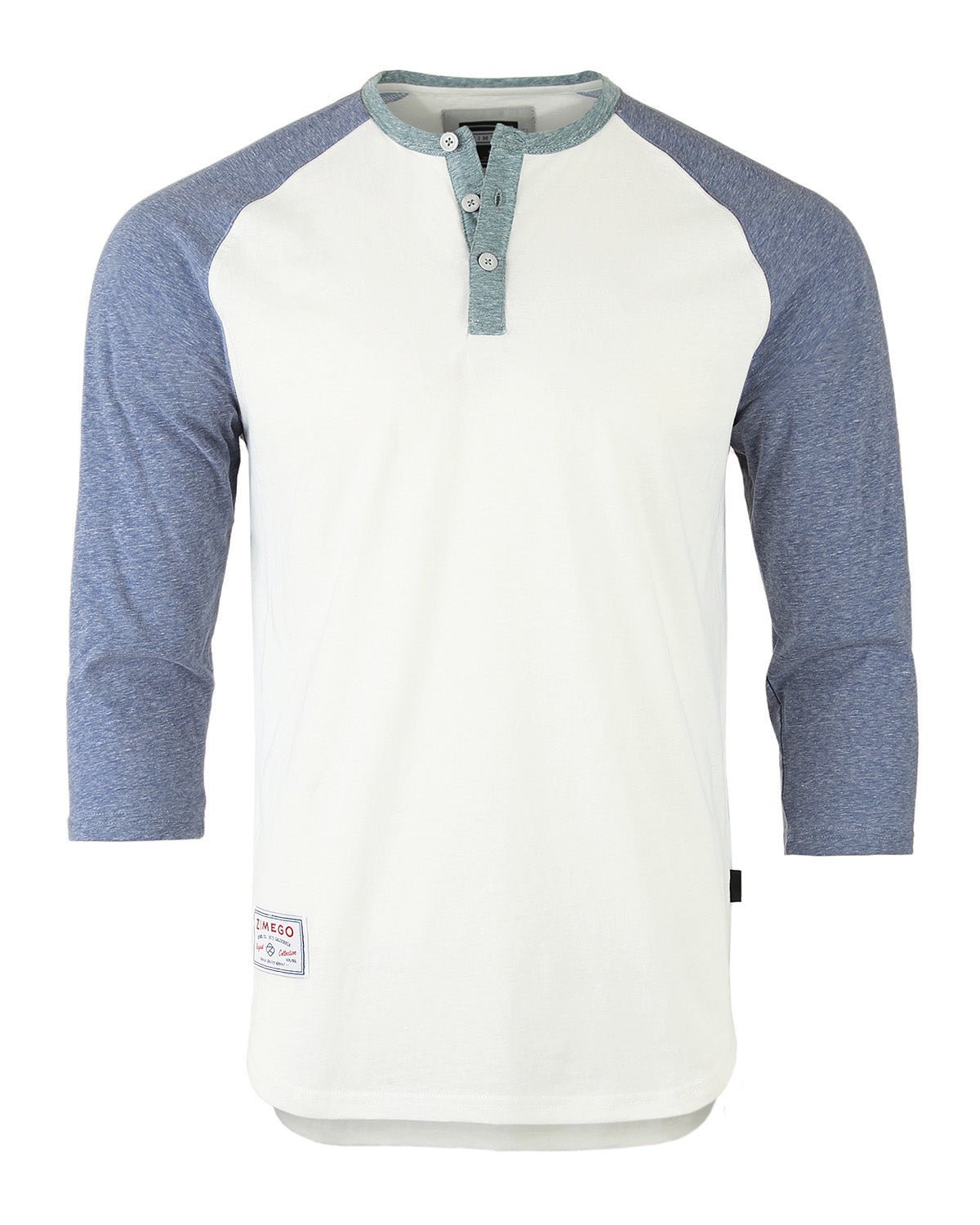 ZIMEGO Men's 3/4 Sleeve Baseball Retro Raglan Henley Shirts - Solutionist3/4 Sleeve