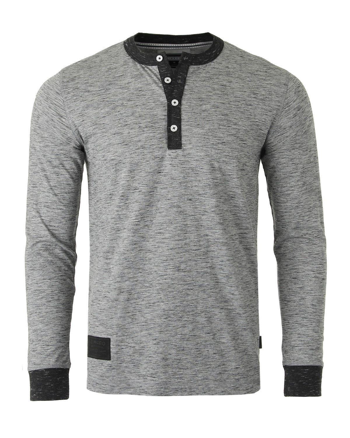 ZIMEGO Men's Long Sleeve Contrast Button Placket Neck Cuffs Casual Henley Shirts - SolutionistLong Sleeve