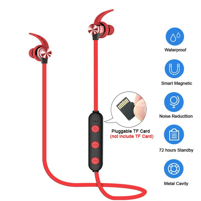 Sports Bluetooth Earphone Magnetic Wireless Headset Support TF - Solutionists LLCAudio & Video