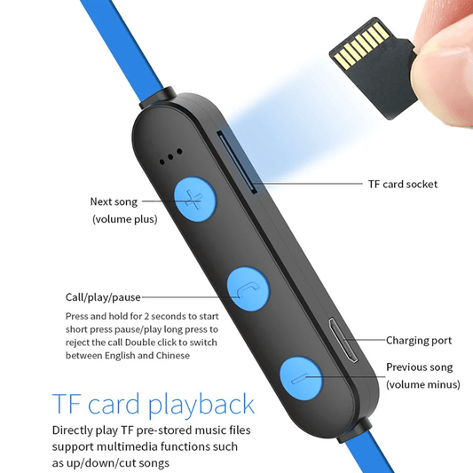 Sports Bluetooth Earphone Magnetic Wireless Headset Support TF - Solutionists LLCAudio & Video