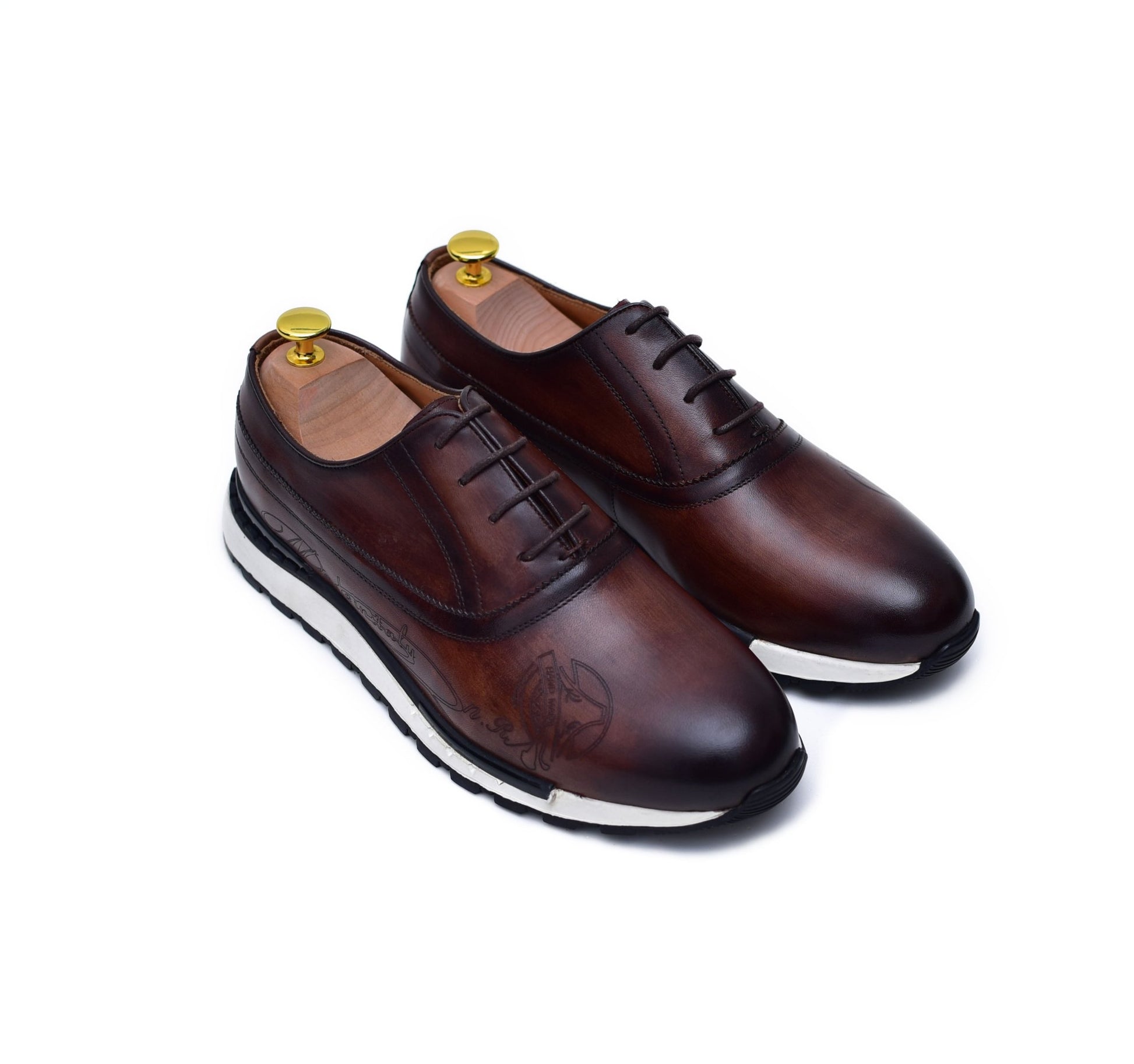 Classic Brown Leather Sneakers - SolutionistLeather Shoes