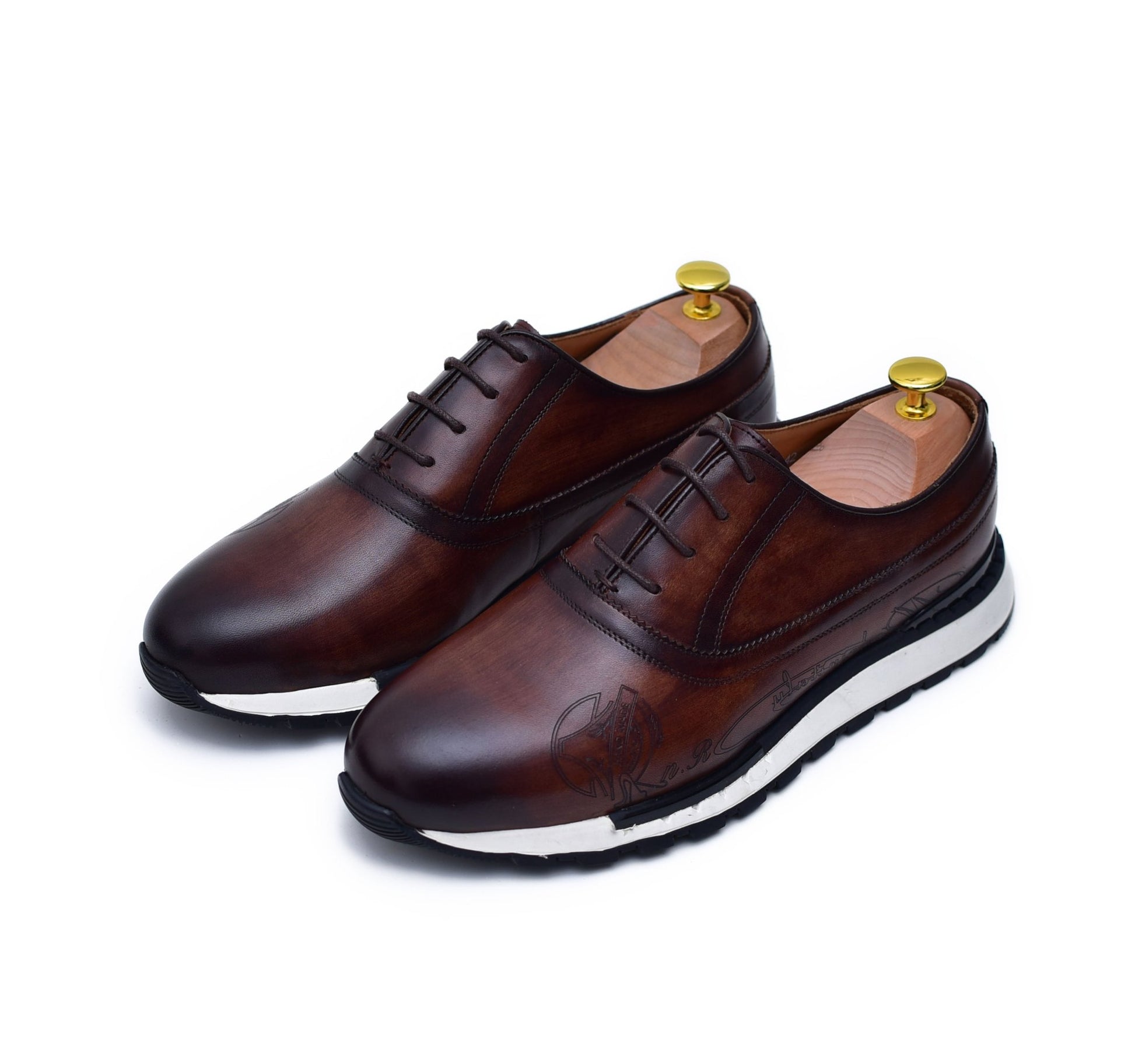Classic Brown Leather Sneakers - SolutionistLeather Shoes