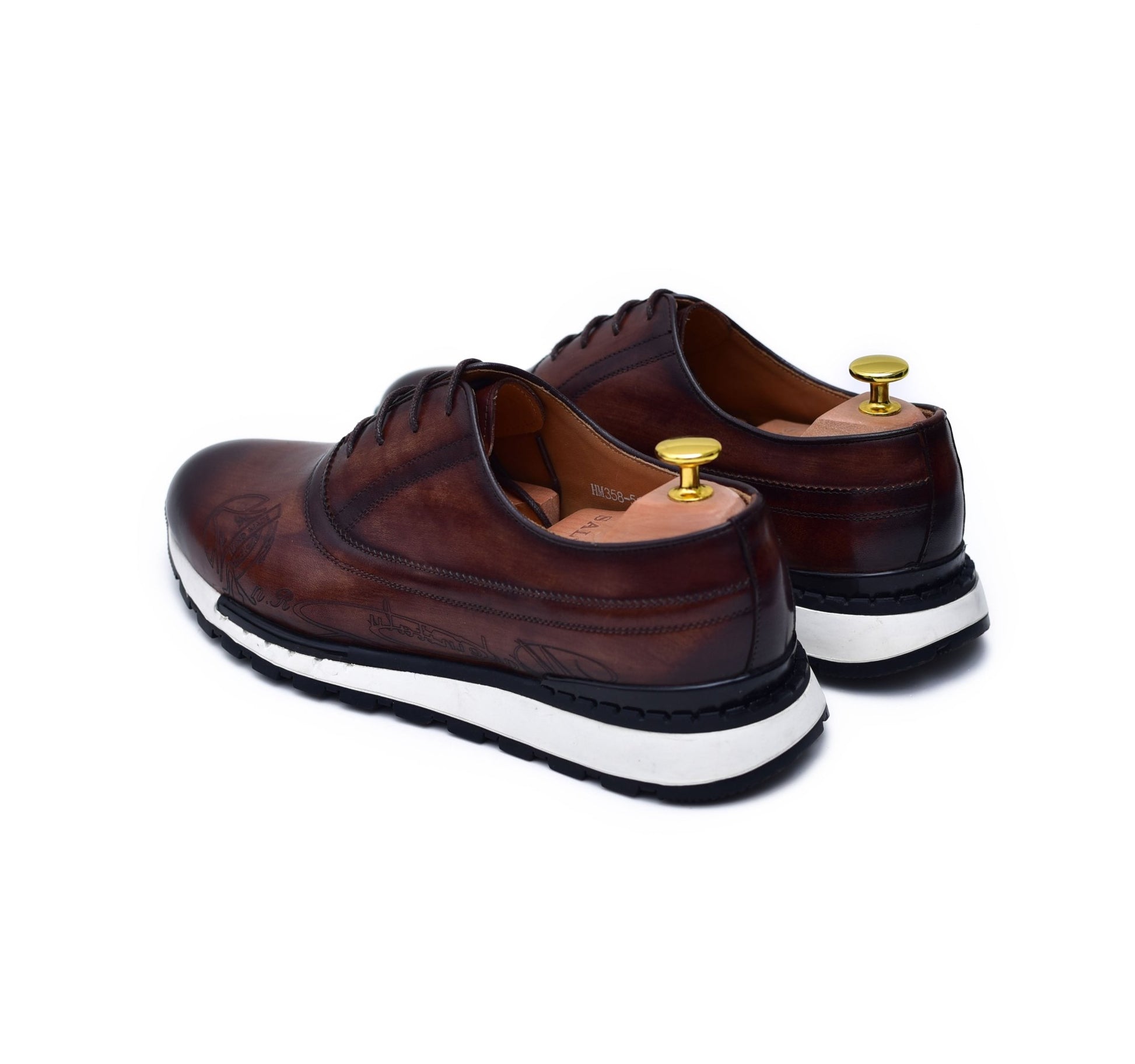 Classic Brown Leather Sneakers - SolutionistLeather Shoes