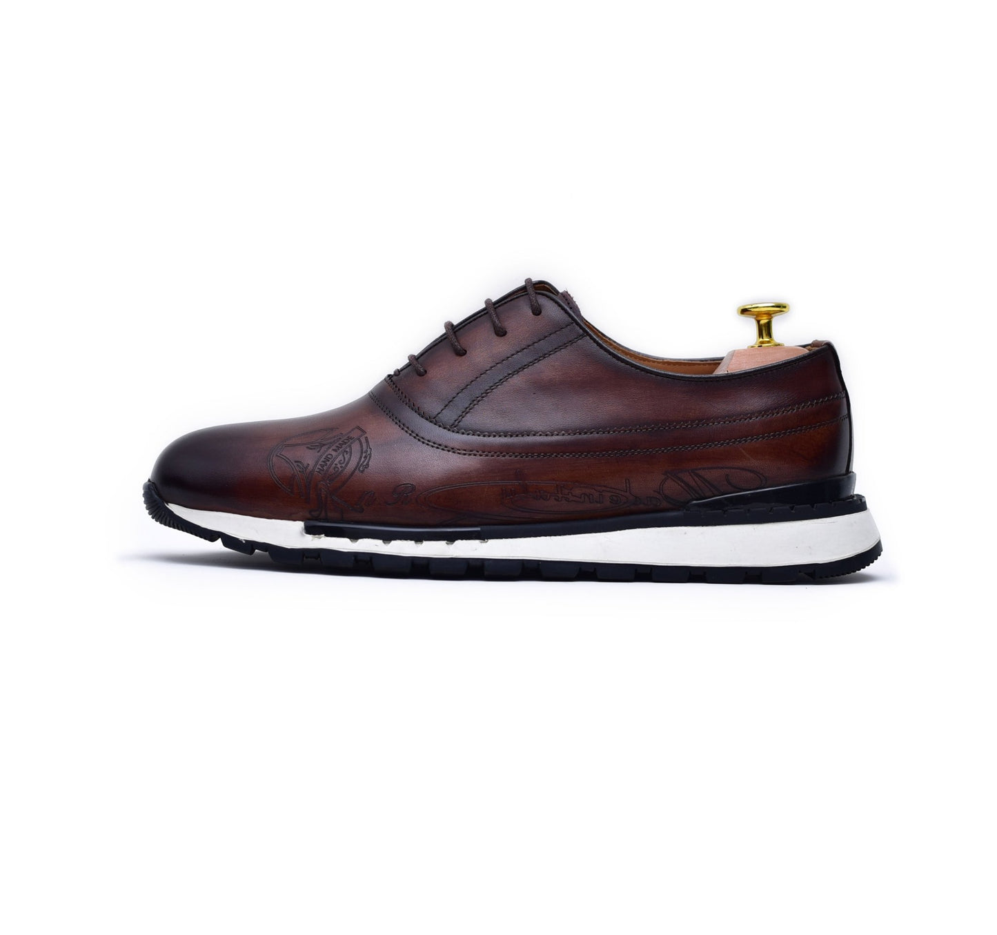 Classic Brown Leather Sneakers - SolutionistLeather Shoes